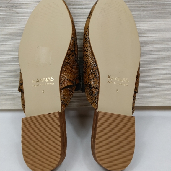 KAANAS Women's Milan Loafer Mules In Honey Snake US 9 - Picture 10 of 11